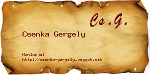 Csenka Gergely névjegykártya