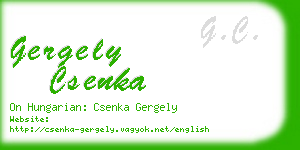 gergely csenka business card